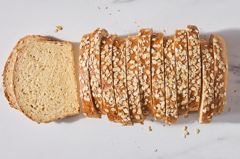 Back-of-the-Bag Oatmeal Bread sliced - select to zoom