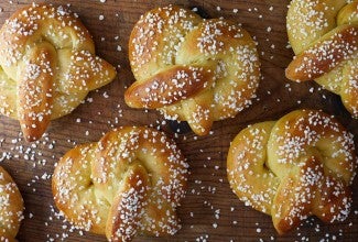 Saffron Pretzel Buns