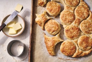 Biscuits baked in surrounding dough