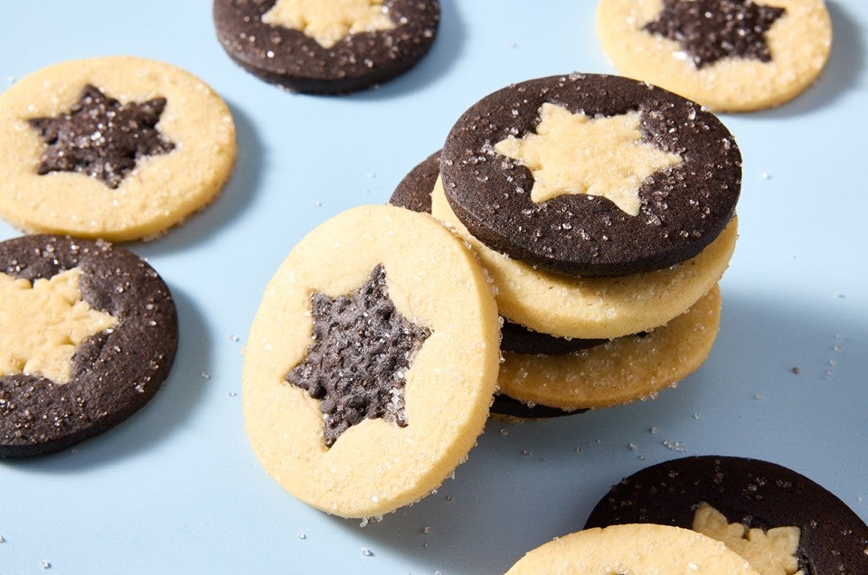 Two-Tone Festive Sugar Cookies - select to zoom