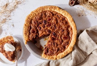 Sliced pecan pie