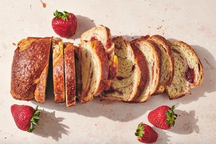 Strawberry Swirl No-Knead Brioche 