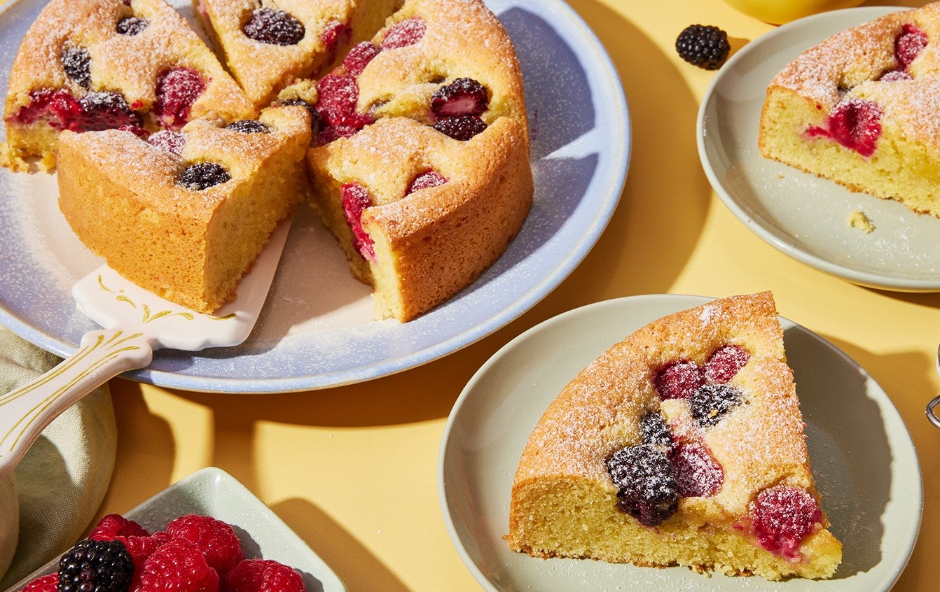 Sunken Berry Almond Cake