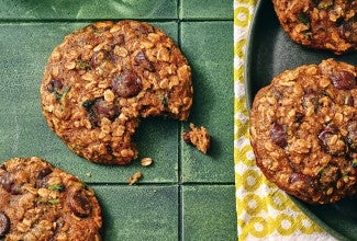 Zucchini Chocolate Chip Oatmeal Cookies 